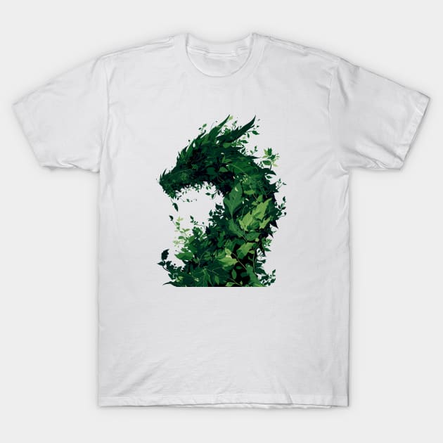 Leafy dragon deity T-Shirt by etherElric